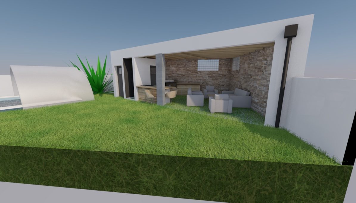 POOL HOUSE Conception et Permis de construire pour ce Pool House en relation avec. la maison contemporaine en toiture plate