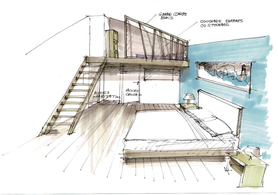 AMENAGEMENT DE GARAGE Aménagement de garage pour chambre supplémentaire avec au passage une mezzanine et cellier. Déclaration de travaux et suivi de chantier IN8