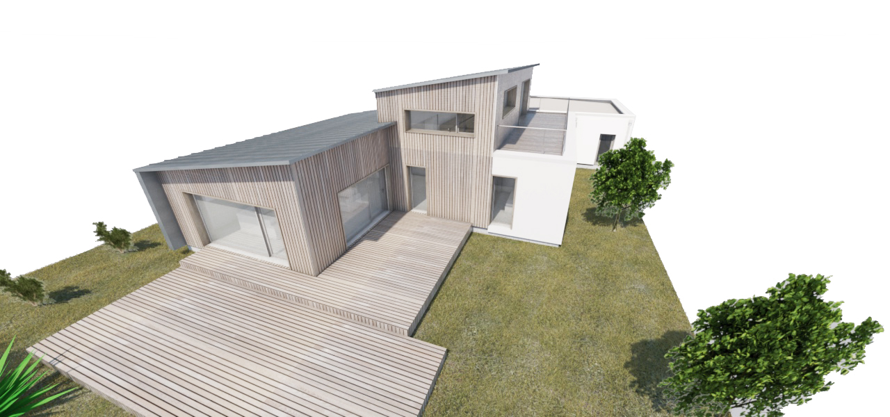 MAISON CONTEMPORAINE BIOSOURCÉE Permis de construire pour cette magnifique maison contemporaine Passive Ossature bois et isolation Paille